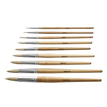 Specialist Crafts Student Round Hog Short Handled Brushes