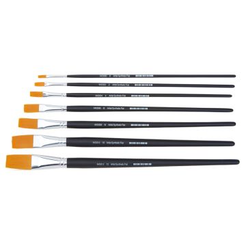 Specialist Crafts Artist Flat Long Handled Synthetic Brushes