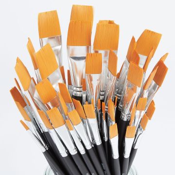 Artist Flat Synthetic Brush Bulk Pack