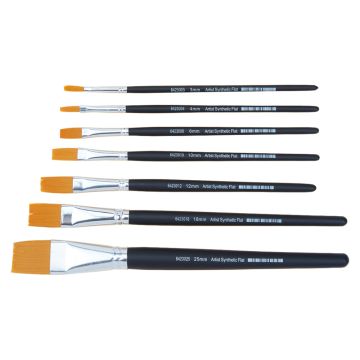 Specialist Crafts Artist Flat Short Handled Synthetic Brushes