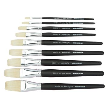 Specialist Crafts Artist Flat Hog Short Handled Brushes