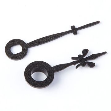 Plastic Clock Hands - Minute 27mm. Hour 22mm - Black