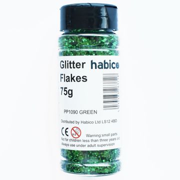 Glitter Flakes Assorted 75g x 6 jars (gold, silver, red, green, iridescent, multi)
