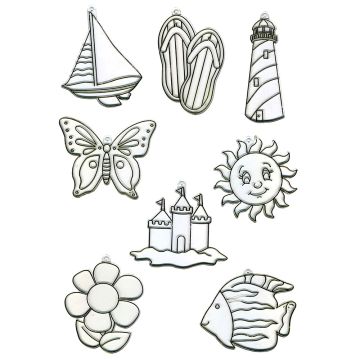 Glass Painting Decorative Shapes Set of 24
