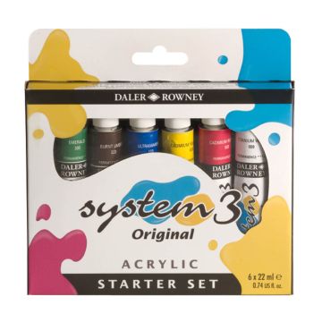 Daler-Rowney System 3 Original Acrylic Starter Set 22ml