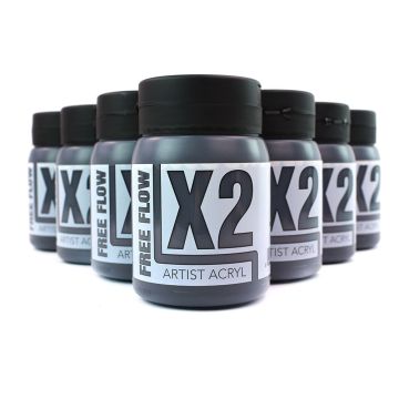 X2 Free Flow Acryl 500ml - Mars Black Bulk Pack