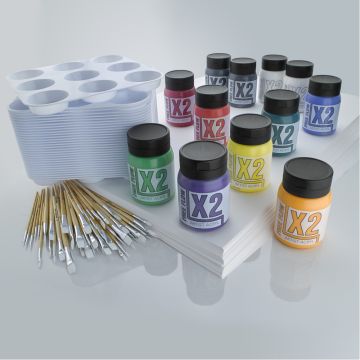 X2 Free Flow Acryl 500ml Painting Project Pack