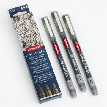 Derwent Line Maker Pen Graphite. Set of 3