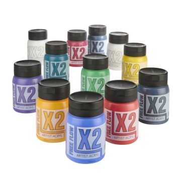X2 Free Flow Acryl 500ml - Assorted Set