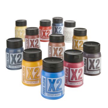 X2 Free Flow Acryl 500ml - Portrait Set
