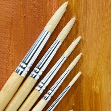 Essentials Long Handled Round Hog Brush Bulk Pack. Pack of 45