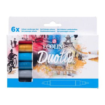 Ecoline Duotip Marker Set Urban Landscape | 6 Colours