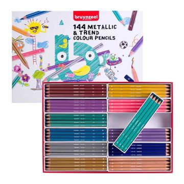 Bruynzeel Mega Colour Pencil Set Metallic & Trend Colours | 12 x 12 colours