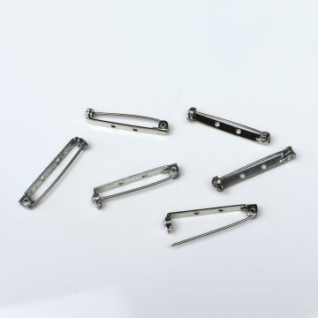 Brooch Pins Nickel Plated. 27mm. Pack of 10