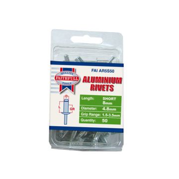 Aluminium Alloy Blind Rivets - 4.8mm. Pack of 50