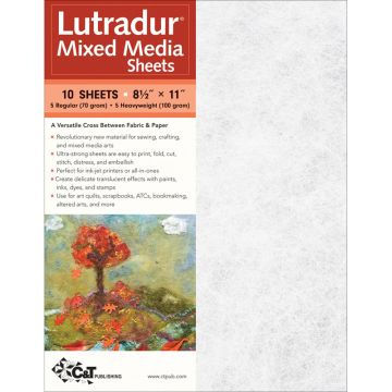 Lutradur Mixed Media Sheets US Letter. Pack of 10