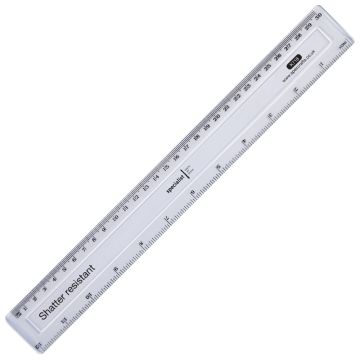 Shatterproof Plastic 30cm Ruler