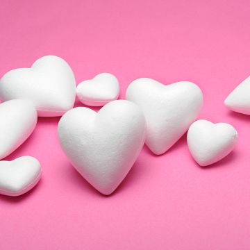 Polystyrene Hearts - 50mm dia