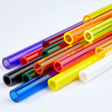 Coloured Round Extruded Acrylic Tubes - 6.4mm Outer Diameter
