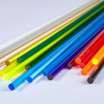 Coloured Round Extruded Acrylic Rods - 3.2mm dia.