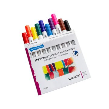 Spectrum Fabric Markers. Pack of 10
