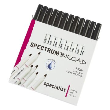 Spectrum Broad Pens - Black. Pack of 12