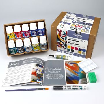 Pebeo Setacolor Glitter Paints. Set of 10