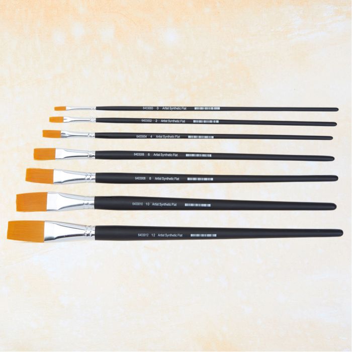 Artist Flat Synthetic Brush Set_6403444 Artist Flat Synthetic Brush Set_6403444