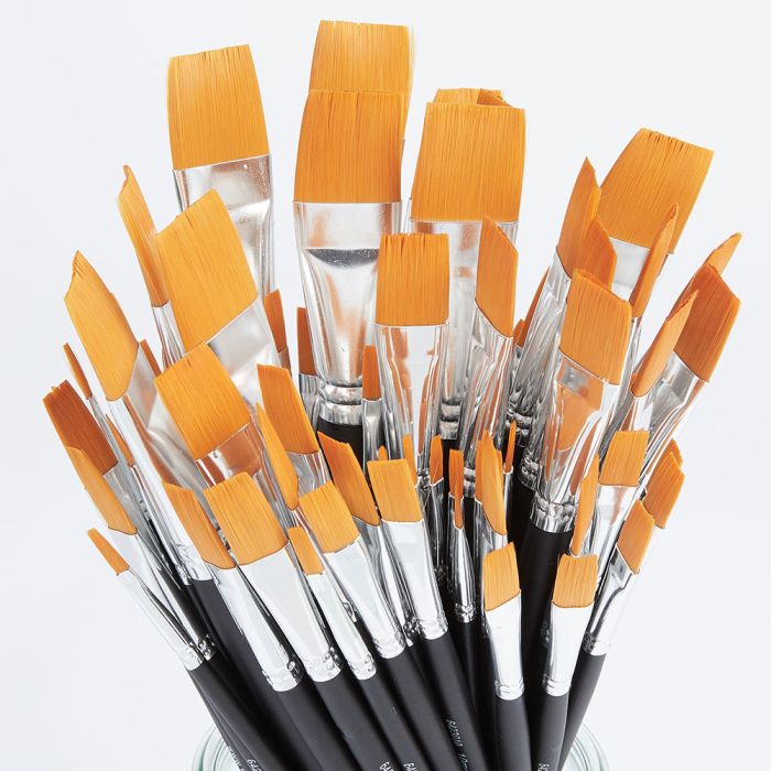 Artist Flat Synthetic Brush Bulk Pack