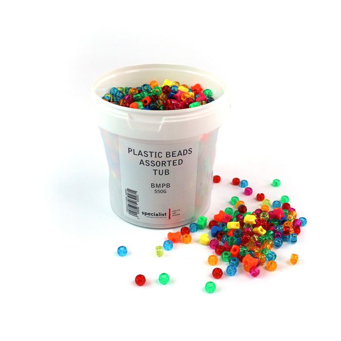 Plastic Beads 200g Assorted Colours Plastic Beads 200g Assorted Colours