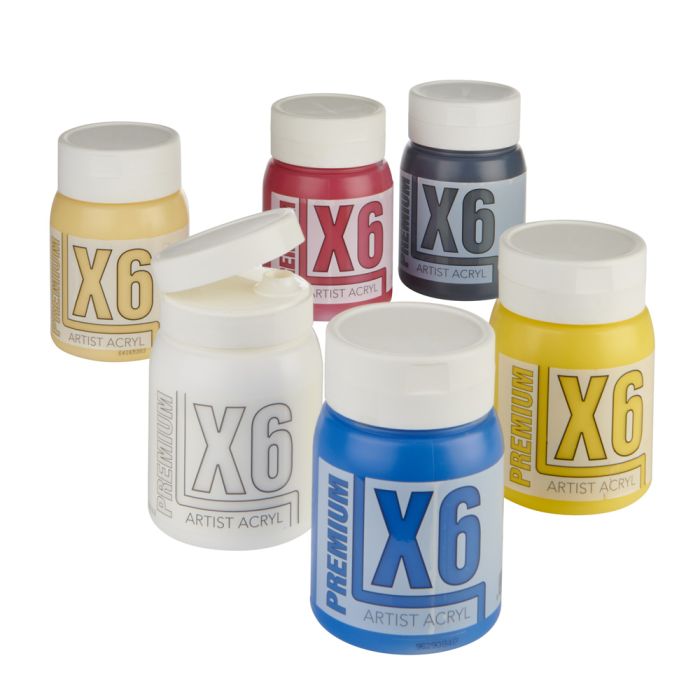 X6 Premium Acryl 500ml - Portrait Set X6 Premium Acryl 500ml - Portrait Set