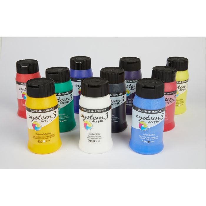System 3 Original Acrylic Colours 500ml - Assorted Set System 3 Original Acrylic Colours 500ml - Assorted Set