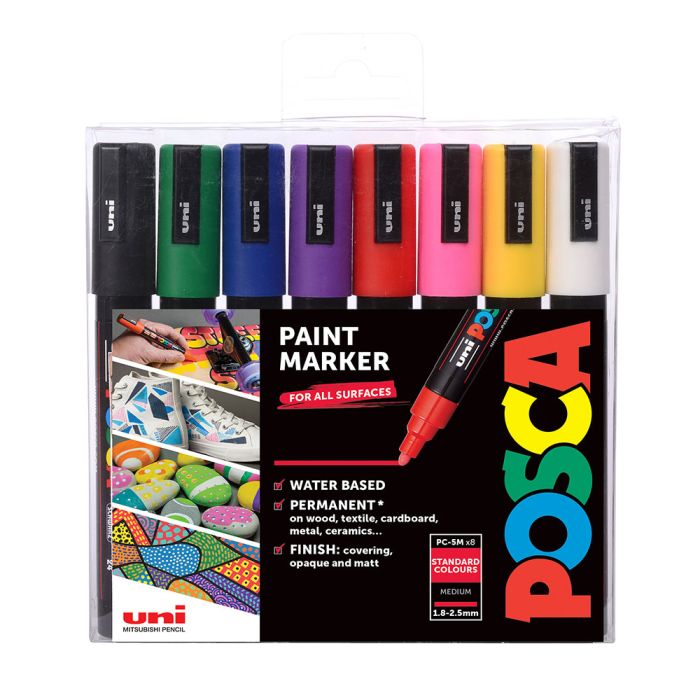 Uni Posca Marker PC-5M 8 Standard Colours Uni Posca Marker PC-5M 8 Standard Colours