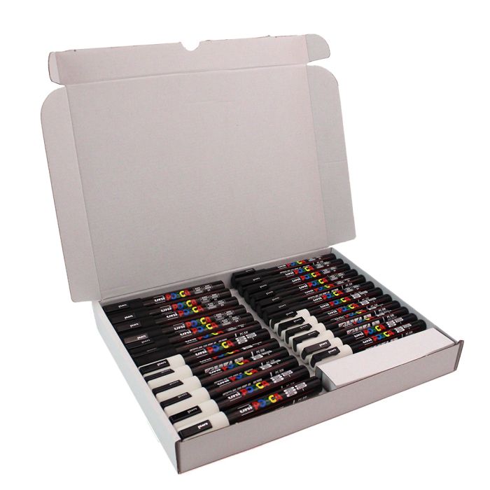 Posca Assorted Bulk Box of 24 - Black & White Posca Assorted Bulk Box of 24 - Black & White