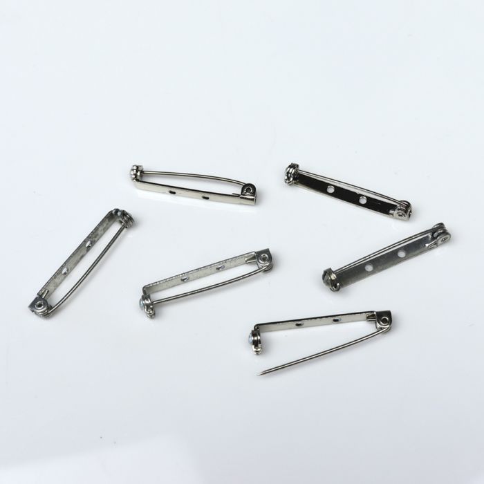 Brooch Pins Nickel Plated. 27mm. Pack of 10 Brooch Pins Nickel Plated. 27mm. Pack of 10