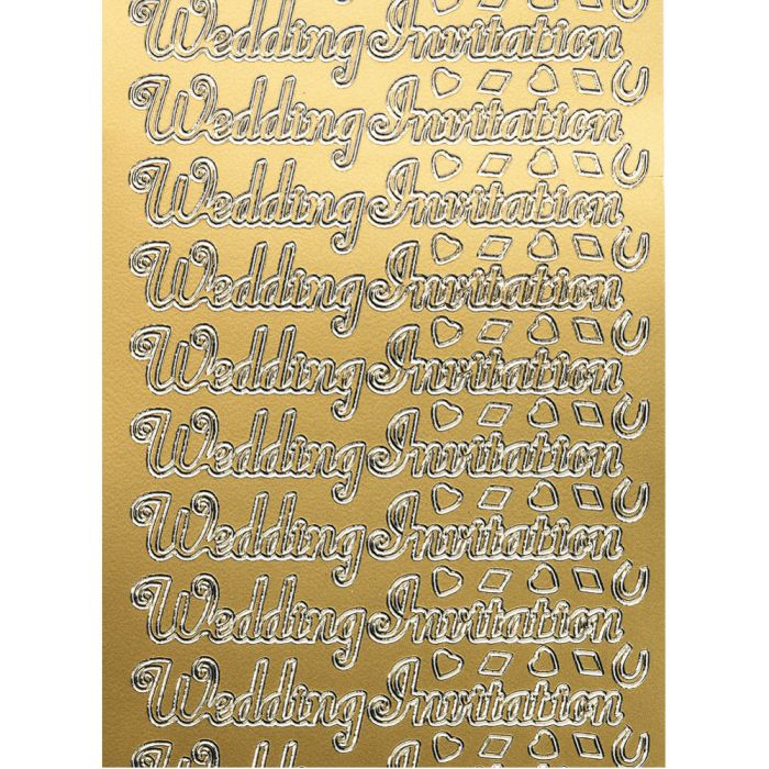 Wedding Invitation Gold Celebratory Text Stickers. Each Wedding Invitation Gold Celebratory Text Stickers. Each