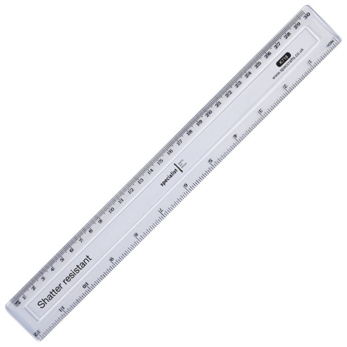 Specialist Crafts Shatter Resistant Plastic 30cm Ruler Specialist Crafts Shatter Resistant Plastic 30cm Ruler
