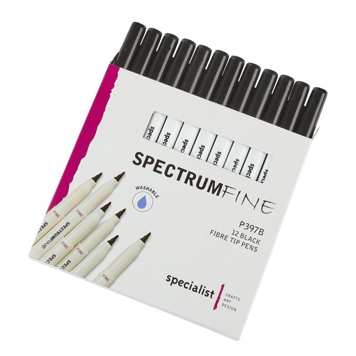 Spectrum Fine Pens - Black. Pack of 12 Spectrum Fine Pens - Black. Pack of 12