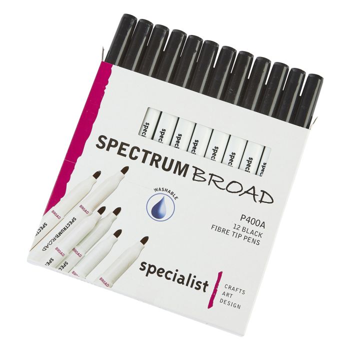 Spectrum Broad Pens - Black. Pack of 12 Spectrum Broad Pens - Black. Pack of 12