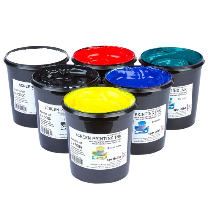 Specialist Crafts Water-Based Textile Ink 500g. Set of 6 Specialist Crafts Water-Based Textile Ink 500g. Set of 6
