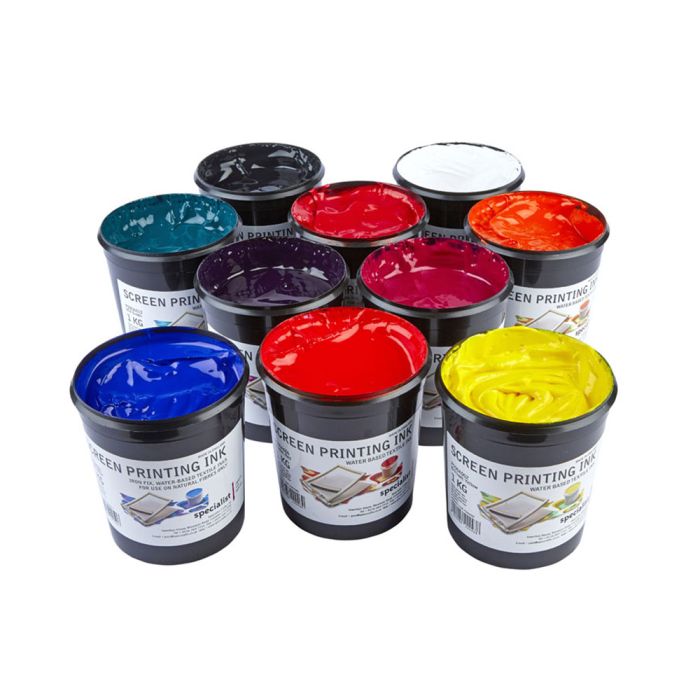 Specialist Crafts Water-Based Textile Ink 1kg. Set of 10 Specialist Crafts Water-Based Textile Ink 1kg. Set of 10