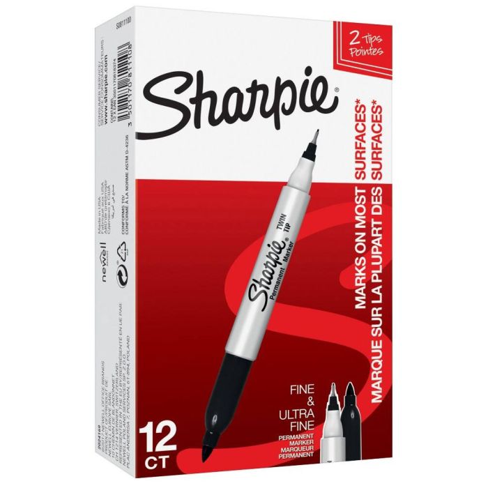 Twin Tip Sharpie Markers - Black Twin Tip Sharpie Markers - Black