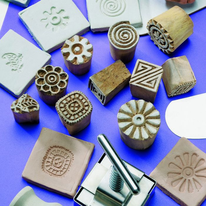 Wooden Block Stamps Set. Set of 10 Wooden Block Stamps Set. Set of 10