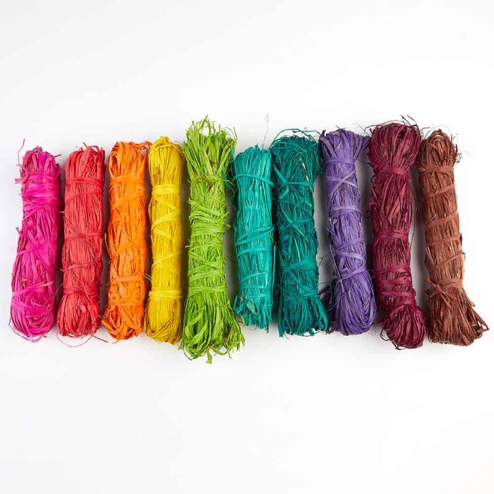 Raffia 10 x 50g Assorted Colours Raffia 10 x 50g Assorted Colours